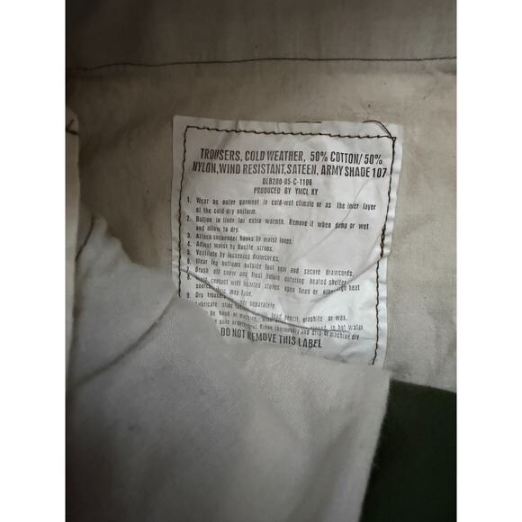 Vtg US Army M65 Cargo Field Pants Regular Medium W 34 L 30 Olive - Picture 3 of 4